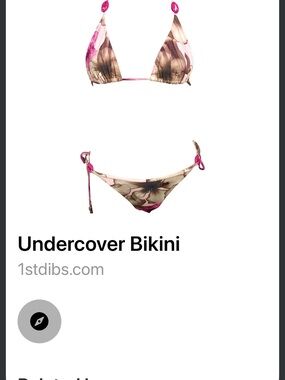 CHANEL Pastel Floral Triangle Bikini in Pink and Green